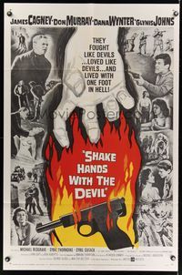 6k785 SHAKE HANDS WITH THE DEVIL 1sh '59 James Cagney, Don Murray, Dana Wynter, sexy Glynis Johns!