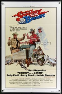 6k800 SMOKEY & THE BANDIT int'l 1sh '77 art of Burt Reynolds, Sally Field & Jackie Gleason by Solie!