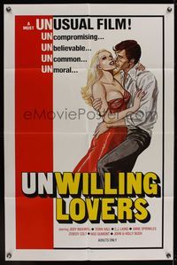 6k927 UNWILLING LOVERS 1sh '77 uncompromising, unbelievable, great art of very sexy Jody Maxwell!