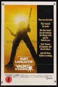 6k933 VALDEZ IS COMING 1sh '71 Burt Lancaster, written by Elmore Leonard!