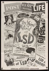 6k952 WEIRD WORLD OF LSD 1sh '67 Robert Ground, big sensational shocker, drugs!