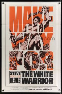 6k965 WHITE WARRIOR 1sh '61 Agi Murad il diavolo bianco, cool art of chained Steve Hercules Reeves!