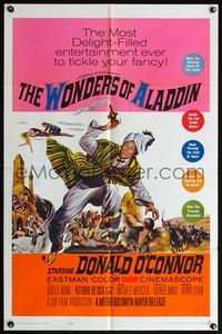 6k987 WONDERS OF ALADDIN 1sh '61 Mario Bava's Le Meraviglie di Aladino, art of Donald O'Connor!