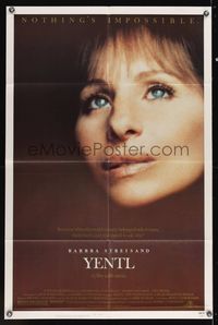 6k991 YENTL 1sh '83 close-up of star & director Barbra Streisand, nothing's impossible!