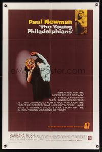 6k994 YOUNG PHILADELPHIANS 1sh '59 rich lawyer Paul Newman defends friend from murder charges!