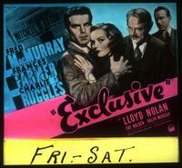 6m076 EXCLUSIVE glass slide '37 Frances Farmer embraces Fred MacMurray, Charlie Ruggles, Nolan