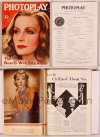 6m020 PHOTOPLAY magazine December 1934, super close art portrait of Greta Garbo by Earl Christy!