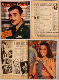6m038 SCREEN GUIDE magazine February 1944, Captain Clark Gable & his war record, by Jack Albin!