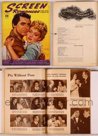 6m051 SCREEN ROMANCES magazine October 1940, art of Cary Grant & Martha Scott by Earl Christy!