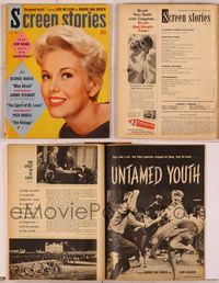 6m053 SCREEN STORIES magazine May 1957, close up of smiling Kim Novak from Jeanne Eagels!