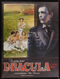 6p468 ANDY WARHOL'S DRACULA French 1p '74 different art of vampire Udo Kier & half-dressed girls!