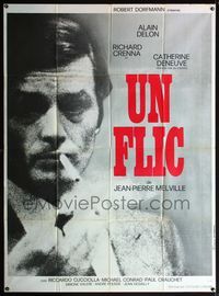 6p508 DIRTY MONEY French 1p '72 Jean-Pierre Melville's Un Flic, close up of smoking Alain Delon!