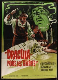 6p512 DRACULA PRINCE OF DARKNESS French 1p R60s different art of Chris Lee & vampire being staked!