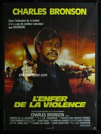 6p524 EVIL THAT MEN DO French 1p '84 cool completely different art of Charles Bronson by Konkoly!