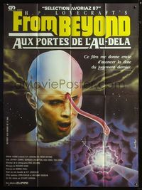 6p531 FROM BEYOND French 1p '86 H.P. Lovecraft, wild completely different brain-sucker horror art!