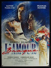 6p561 L'AMOUR BRAQUE French 1p '85 cool art of Sophie Marceau & Francis Huster by Zoran!