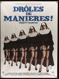 6p600 NASTY HABITS French 1p '77 5 images of Glenda Jackson as sexy nun w/tape recorder on leg!
