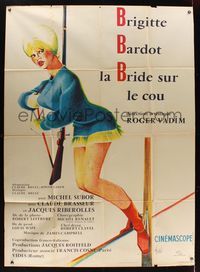 6p612 ONLY FOR LOVE French 1p '63 Roger Vadim's La Bride sur le cou, art of sexy Bardot by Hurel!