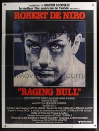 6p621 RAGING BULL French 1p '80 Martin Scorsese, classic close up boxing image of Robert De Niro!