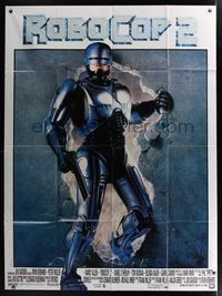 6p634 ROBOCOP 2 French 1p '90 completely different image of cyborg policeman Peter Weller!