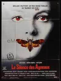 6p645 SILENCE OF THE LAMBS French 1p '90 great image of Jodie Foster with moth over mouth!