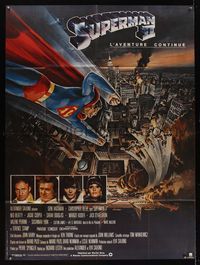 6p660 SUPERMAN II French 1p '81 Christopher Reeve, Terence Stamp, great artwork over New York City!
