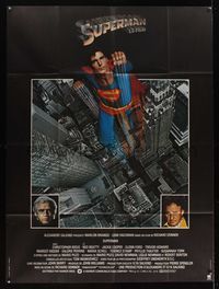 6p659 SUPERMAN French 1p '78 comic book hero Christopher Reeve, Gene Hackman, Marlon Brando