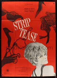 6p662 SWEET SKIN French 1p '63 Strip-Tease, sexy Krista Nico & stripped garments by Vaissier!