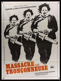6p666 TEXAS CHAINSAW MASSACRE French 1p R80s Tobe Hooper cult classic, different Leatherface image