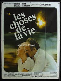 6p670 THINGS OF LIFE French 1p '70 romantic close up of Romy Schneider & Michel Piccoli!