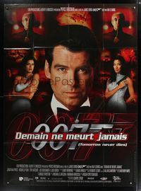 6p677 TOMORROW NEVER DIES French 1p '97 super close image of Pierce Brosnan as James Bond 007!