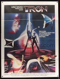 6p679 TRON French 1p '82 Walt Disney sci-fi, Jeff Bridges in a computer, cool special effects!