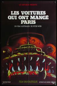 6p006 CARS THAT ATE PARIS French 30.75x46.5 '74 early Peter Weir, wild art of monster automobile!