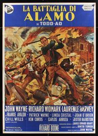 6p312 ALAMO Italian 1p '60 art of John Wayne & Richard Widmark in the War of Independence!