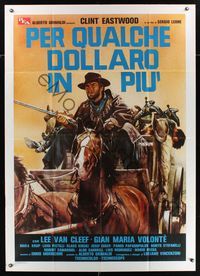 6p356 FOR A FEW DOLLARS MORE Italian 1p R80s Sergio Leone, art of Eastwood by Averado Ciriello!