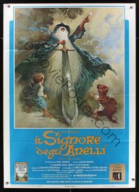 6p391 LORD OF THE RINGS Italian 1p '79 J.R.R. Tolkien classic, Bakshi, Tom Jung fantasy art!
