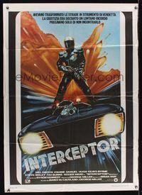 6p392 MAD MAX Italian 1p '79 cool art of Mel Gibson, George Miller sci-fi classic, Interceptor!