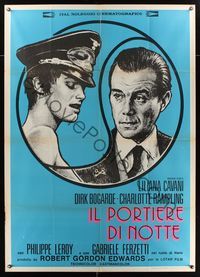 6p399 NIGHT PORTER Italian 1p '74 Il Portiere di notte, different art of Dirk Bogarde & Rampling!