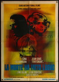 6p404 PLUCKED Italian 1p '68 different art of Gina Lollobrigida, Jean-Louis Trintignant & Ewa Aulin