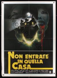6p407 PROM NIGHT Italian 1p '80 cool completely different gory horror artwork by E. Sciotti!