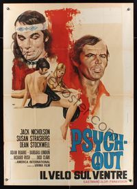 6p408 PSYCH-OUT Italian 1p '71 sexy pleasure lover Susan Strasberg, different art by Mos!