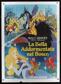6p422 SLEEPING BEAUTY Italian 1p R80s Walt Disney cartoon fairy tale fantasy classic!