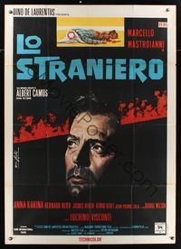 6p432 STRANGER Italian 1p '68 Luchino Visconti's Lo Straniero, art of Mastroianni by Nistri!