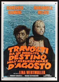 6p435 SWEPT AWAY Italian 1p '78 Giancarlo Giannini, Mariangela Melato, directed by Lina Wertmuller!
