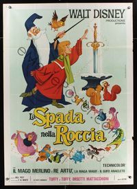 6p436 SWORD IN THE STONE Italian 1p R73 Disney's cartoon story of young King Arthur & Merlin!
