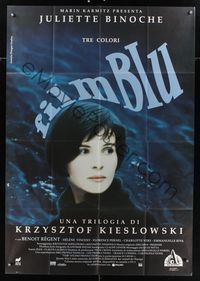 6p437 THREE COLORS: BLUE Italian 1p '93 Juliette Binoche, part of Krzysztof Kieslowski's trilogy!