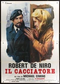 6p030 DEER HUNTER style B Italian 2p '79 different art of Robert De Niro & Meryl Streep by Ciriello!