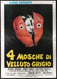 6p038 FOUR FLIES ON GREY VELVET Italian 2p R70s Argento's 4 Mosche di Velluto Grigio, different!