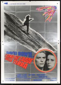 6p053 MAN WHO FELL TO EARTH Italian 2p '76 Nicolas Roeg, different art of David Bowie & Candy Clark