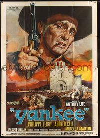 6p078 YANKEE Italian 2p '66 cool different art of cowboy Philippe Leroy by Rodolfo Gasparri!